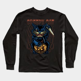 Creepy Cat Long Sleeve T-Shirt